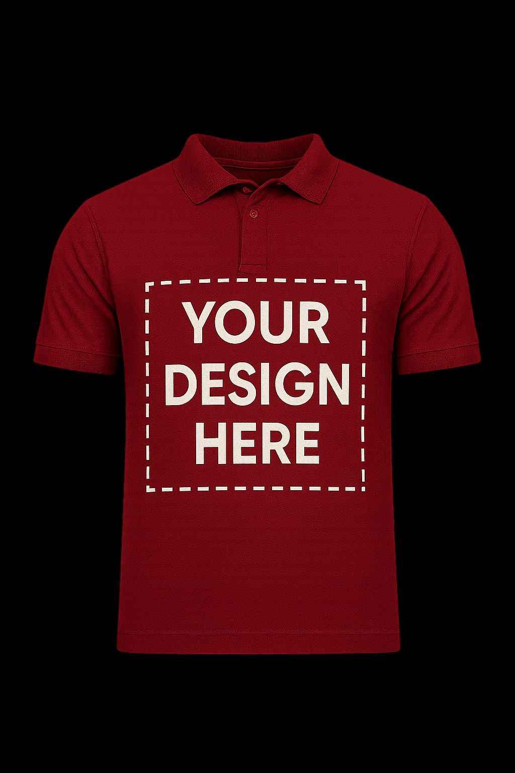 Red Polo Neck T-Shirt Front
