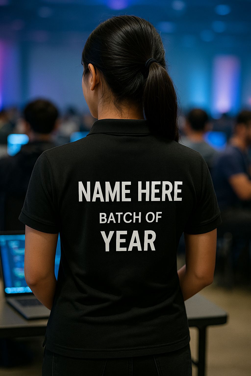 Black Polo Neck Back