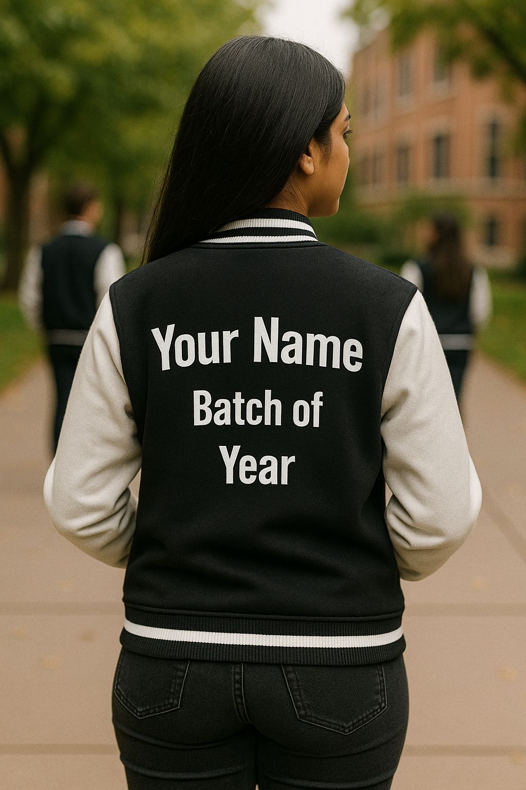 Black and White Varsity Back