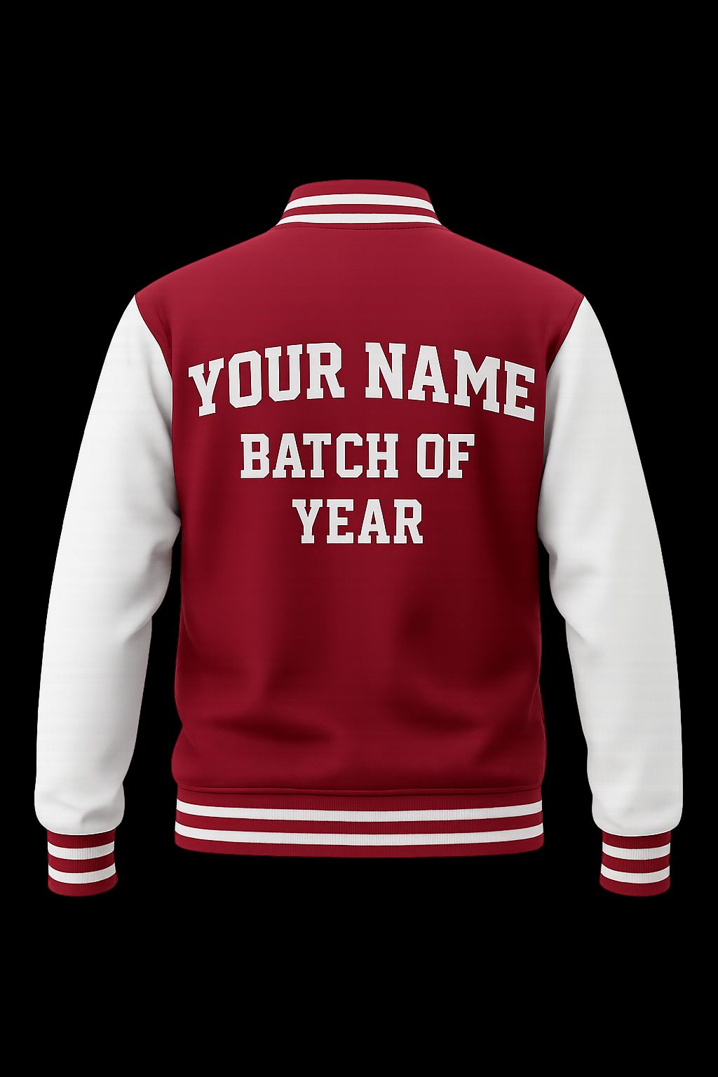 Red and White Varsity Back